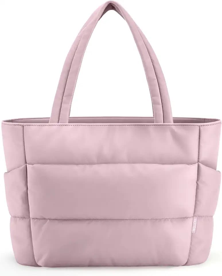 HOTOR Puffer Tote Bag for Women, Multi-Pocket, Zippered