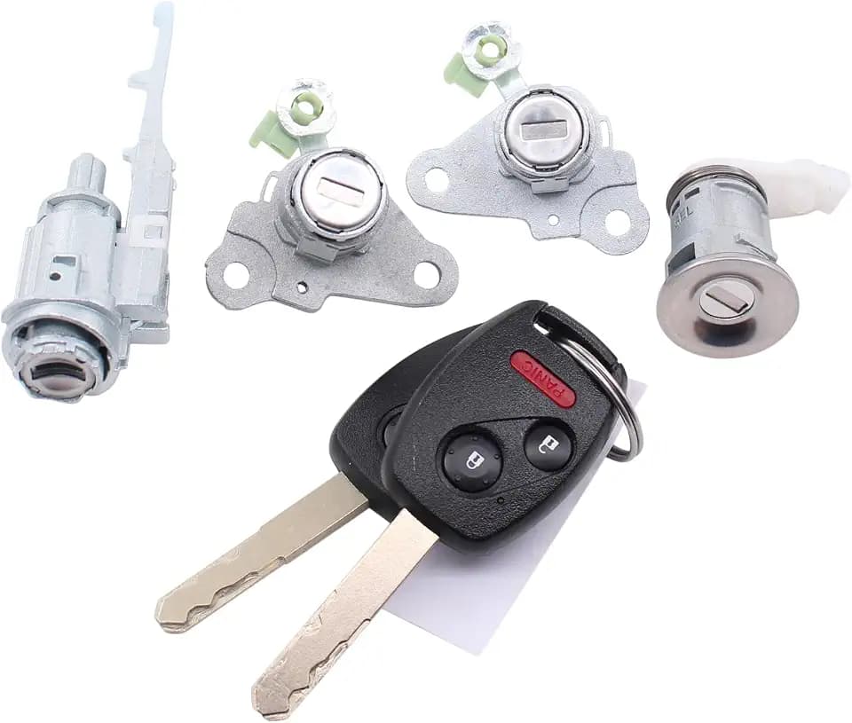 Ignition Switch Cylinder Door Lock Cylinder Kit w/Remote Key Shell