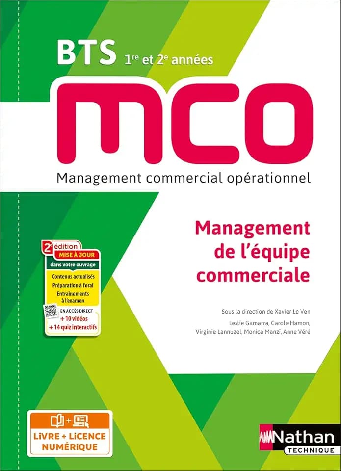 Management de l'équipe commerciale - BTS 1 et 2 MCO - Livre + licence élève - 2023