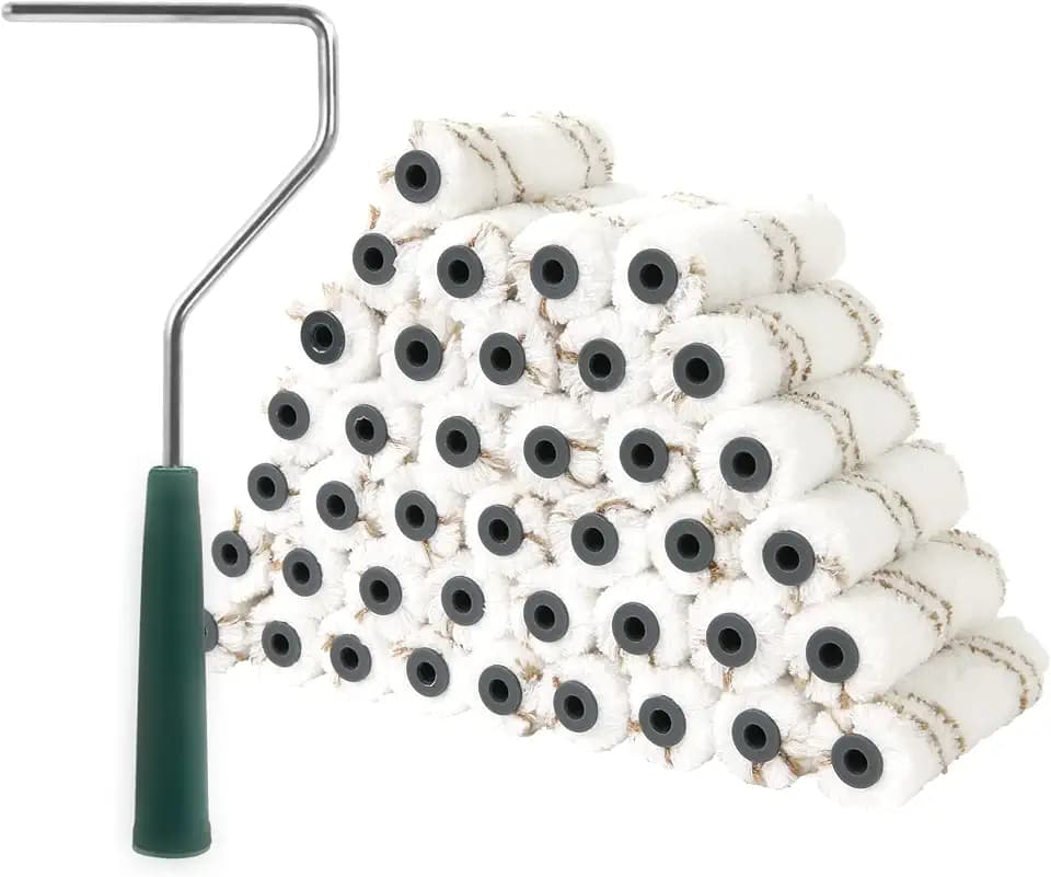Mister Rui 40 Pack 4 Inch Microfiber Paint Roller Covers with Frame