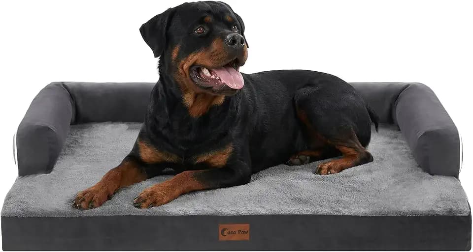 Orthopedic Dog Bed for Extra Large Dogs, 48x30in, Dark Grey