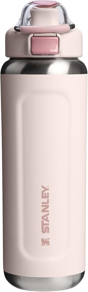 STANLEY 1913 Wellspring Bottle 0.7L - Kühlt 12 Stunden - 40 Stunden Eisgekühlt - BPA Frei Recycelter Edelstah Flasche - Auslaufsicher - Spülmaschinenfest - Rose Quartz