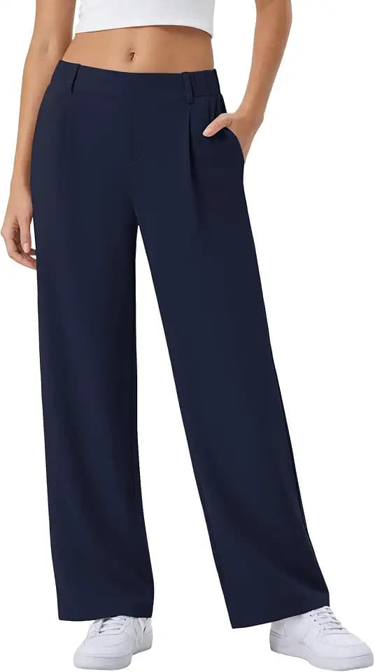 JEKAOYI Womens High Waist Stretchy Wide Leg Work Pants Business Casual Dress Slacks with Pockets
