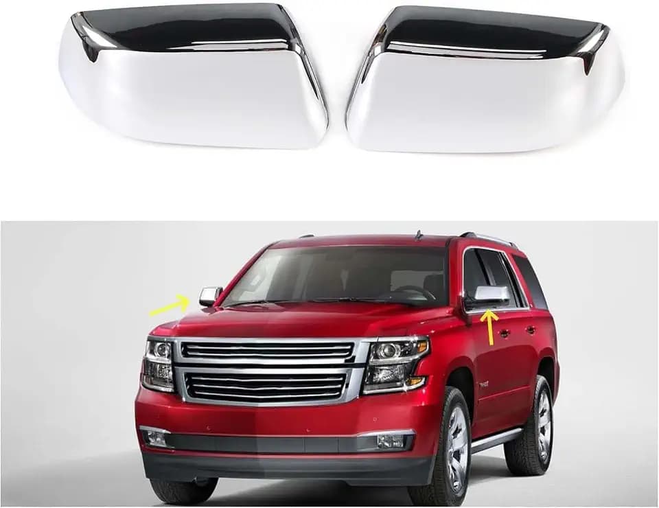 AUCERAMIC Chrome Mirror Cover Caps Fit for Chevy GMC