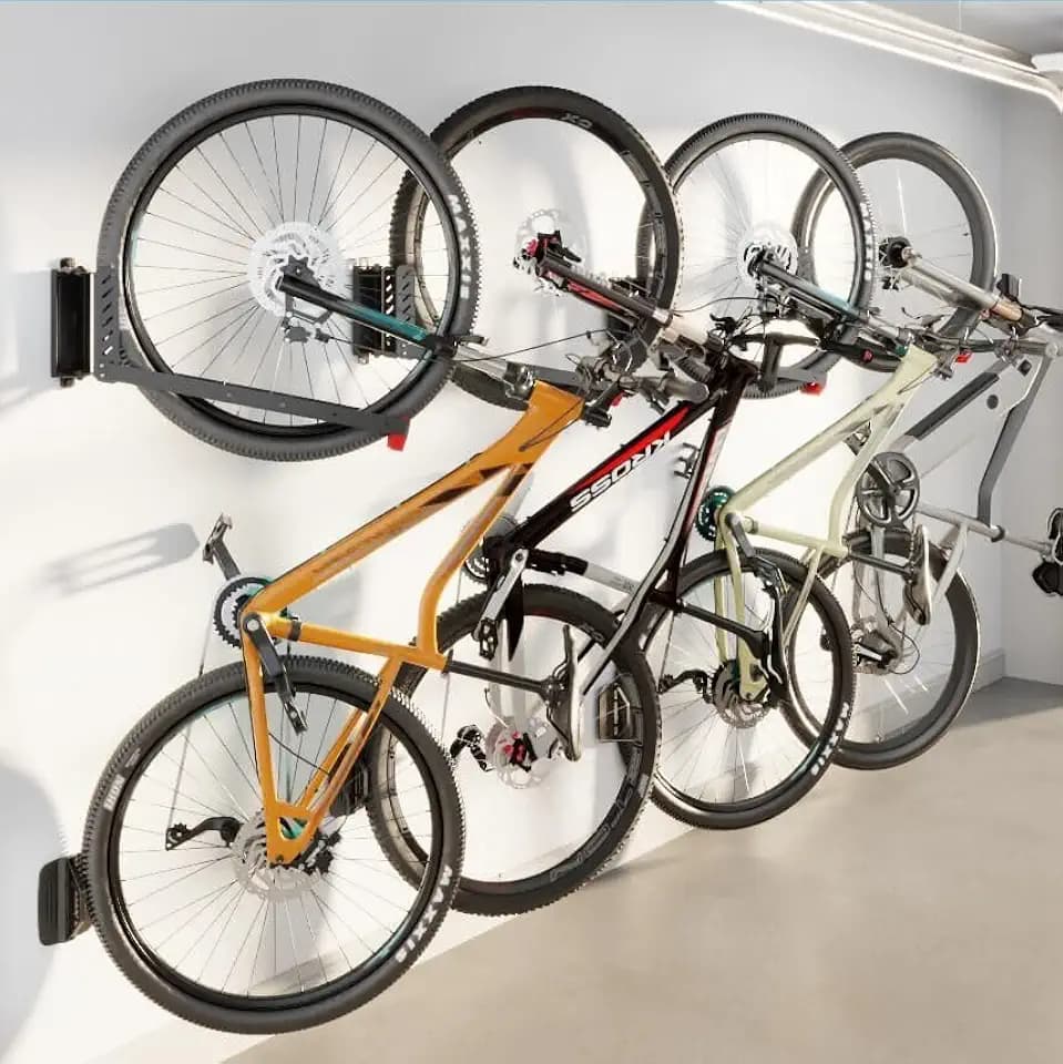 monTEK Schwenkbare Fahrrad Wandhalterung bis 35 kg | Kein Hochheben nötig, einfaches Ein- und Aushängen, schnelle Montage und mehr Platz in Garage, Keller oder Abstellraum
