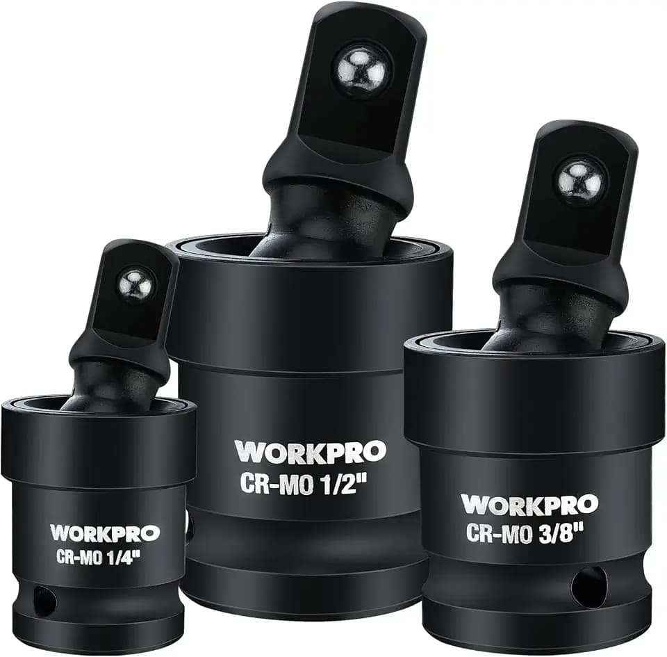 WORKPRO Universal Joint Swivel Socket Set, 360° Rotation