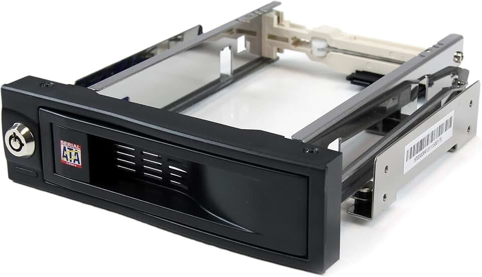 Startech.com HSB100SATBK Trayless Hot Swap Rack (5,25 Zoll) für Festplatte (SATA, (8,9 cm (3,5 Zoll))