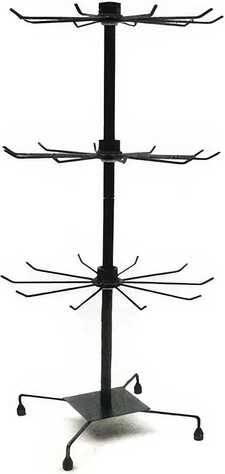 Yudu Verkaufsständer mit 3 Etage, Metall, 73 cm schwarz