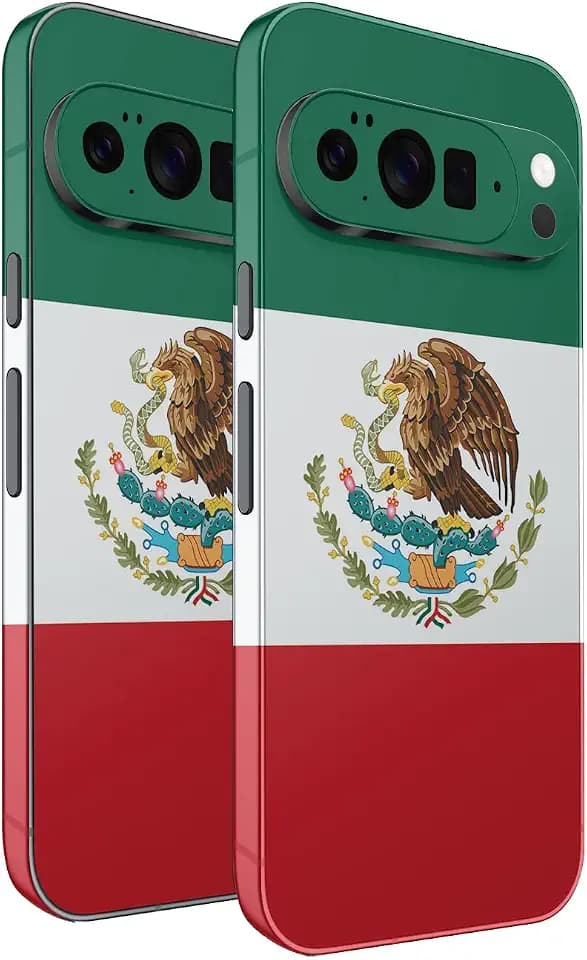 2 Pack of Phone Skins for Google Pixel 10 Pro XL - Mexican Flag| Protective Vinyl Covers | Matte Finish | Made in The USA by MightySkins