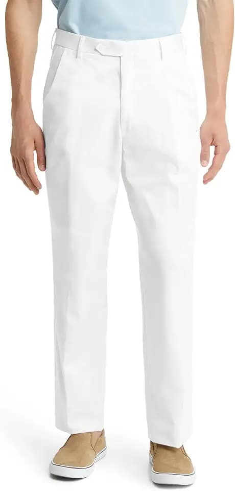 Mens Classic Fit Flat Front Hidden Expandable Waist Dress Pants No Iron Suit Pants