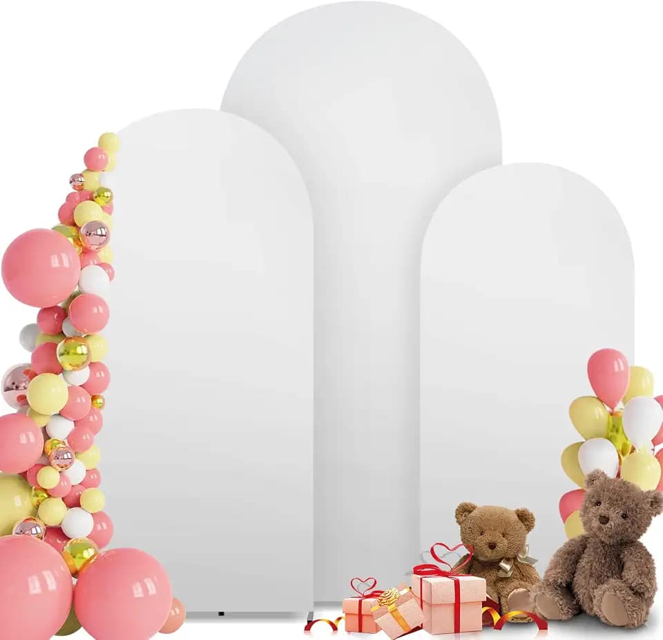 Arch Backdrop Cover, Set of 3 (4FT, 5FT, 6FT), White, Round