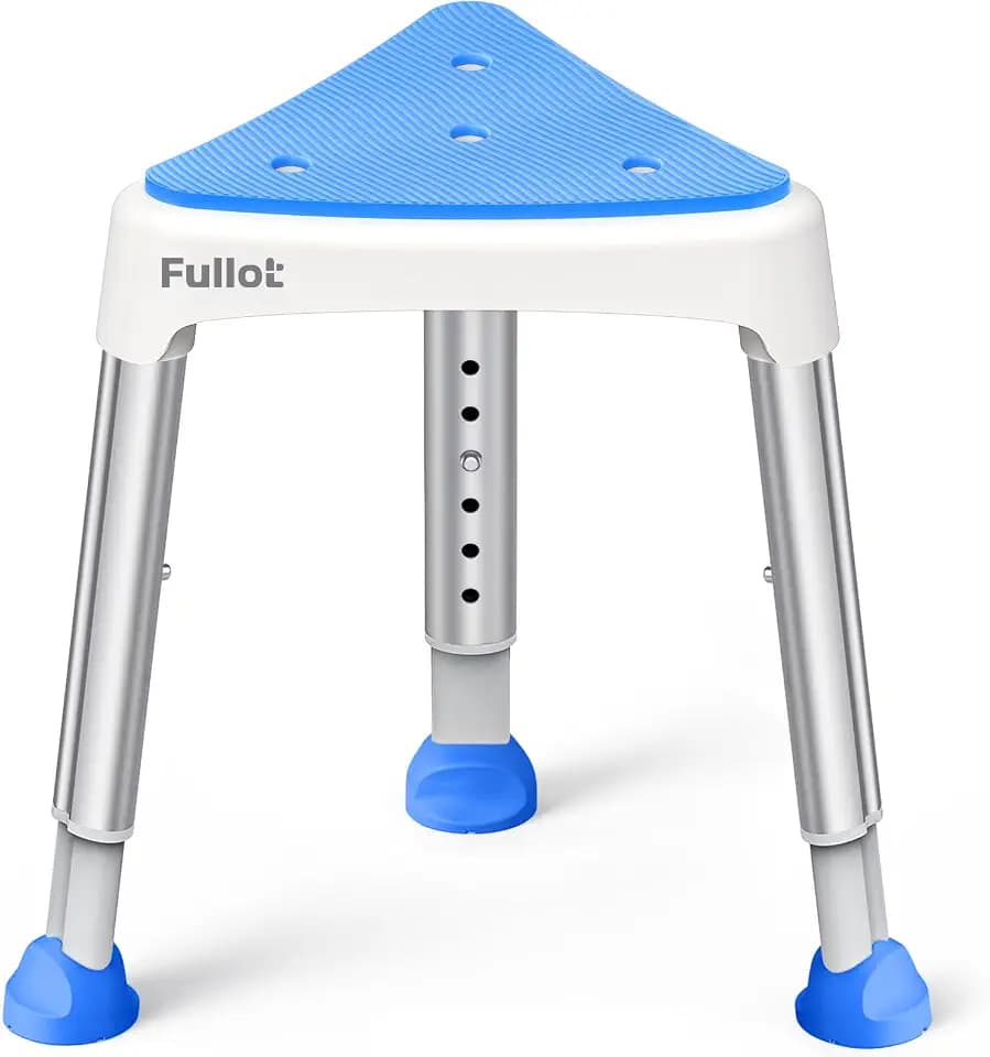 FULLOT Space-Saving Triangular Shower Chair for Inside Shower, 400 lbs