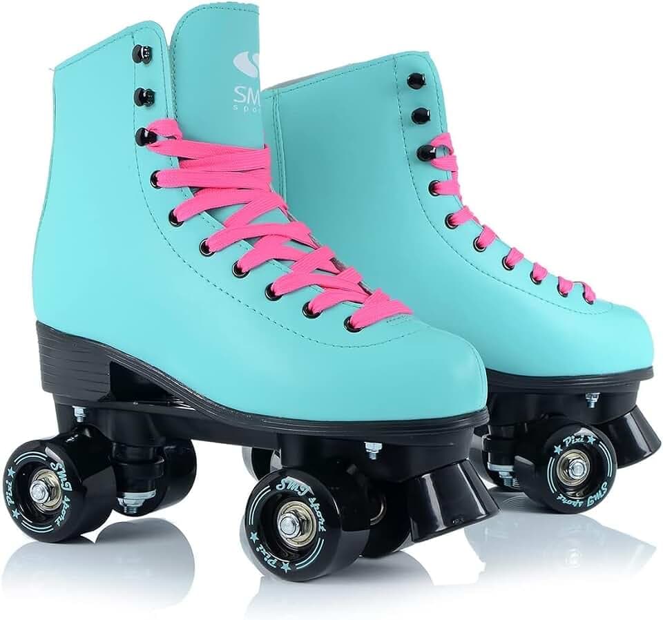 Damen Klassische Retro Rollschuhe | ABEC7 Kugellager | Mint Mädchen Classic Roller Skates Inliner Inlineskates | Gr. 35, 36, 37, 38, 39, 40, 41