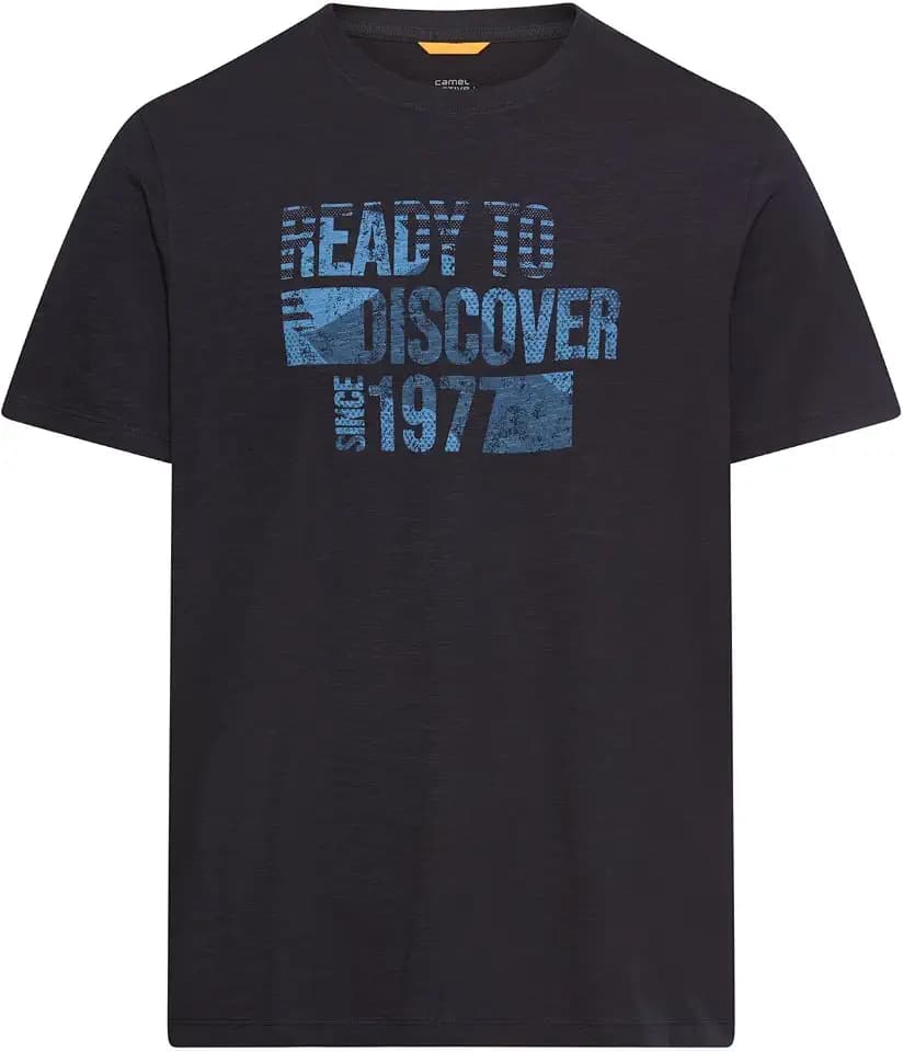 camel active Herren T-Shirt aus Reiner Baumwolle