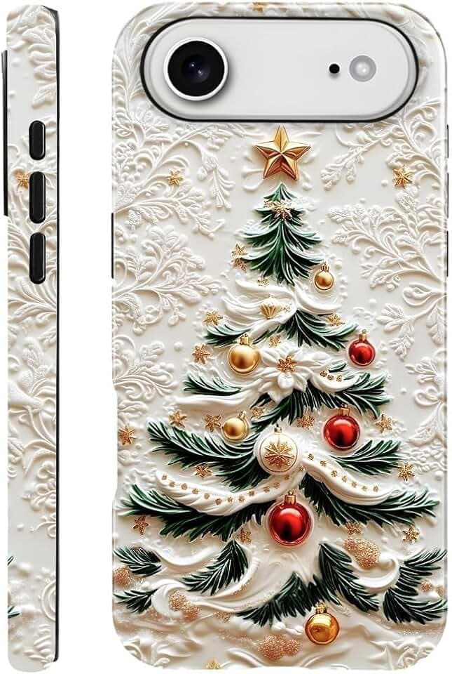DAIZAG Case Compatible with iPhone 17 Air,Glossy Durable Shock Protection Cover for Girl Women,Christmas Tree Snowflake Pattern