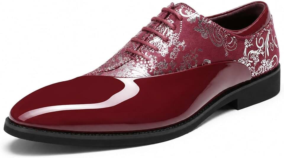 AUSTIN MILL Men's Patent Velvet Oxford Formal Tuxedo Dress Shoes