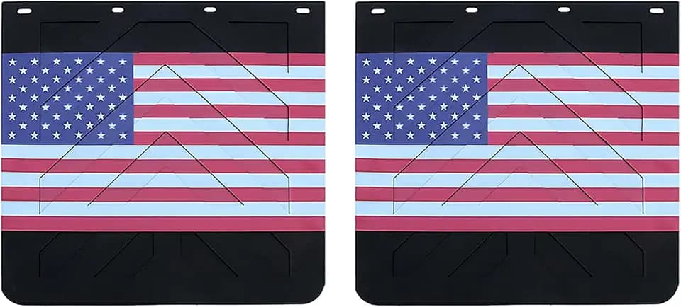 Mud Flaps for Semi Trucks American Flag Polymer Tractor Trailer Heavy Duty Rubber Mudflaps Splash Guard, 24 x 24Inch, 2PCS