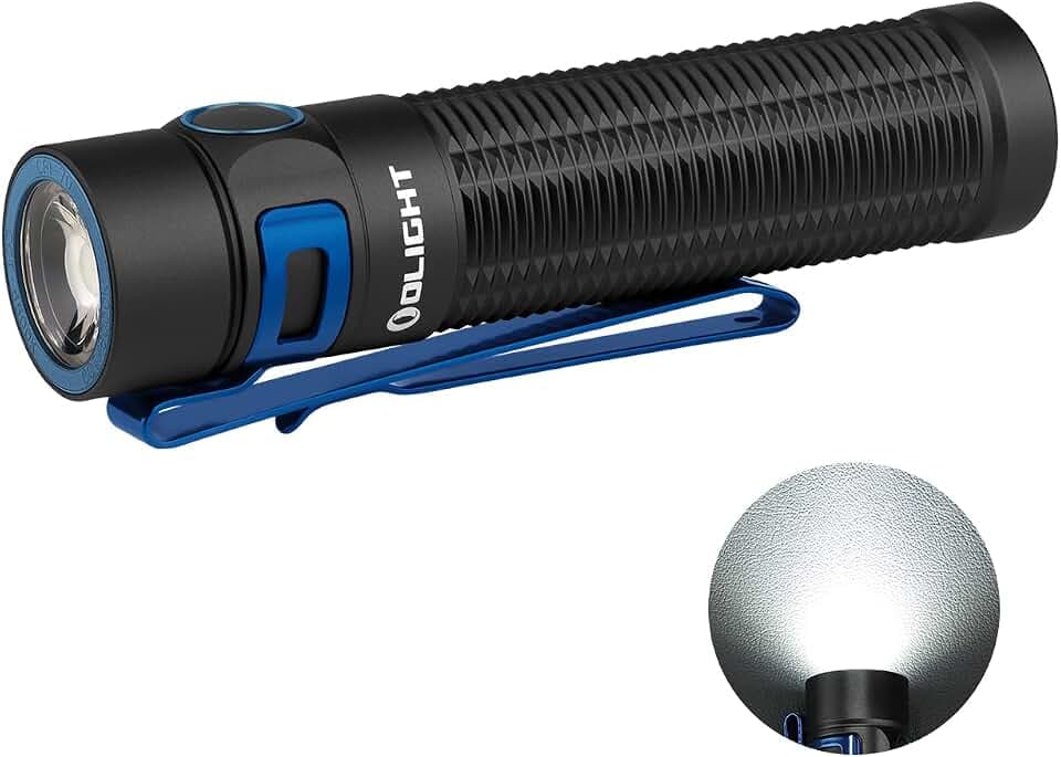 OLIGHT Baton 3 Pro Max LED Taschenlampe 2500 Lumen 145 Meter, 5 Modi 60 Tage Laufzeit EDC Handlampe Batteriebetrieben mit Abstandssensor, USB-Wideraufladbare Flashlight IPX8 Kaltweiß, Schwarz