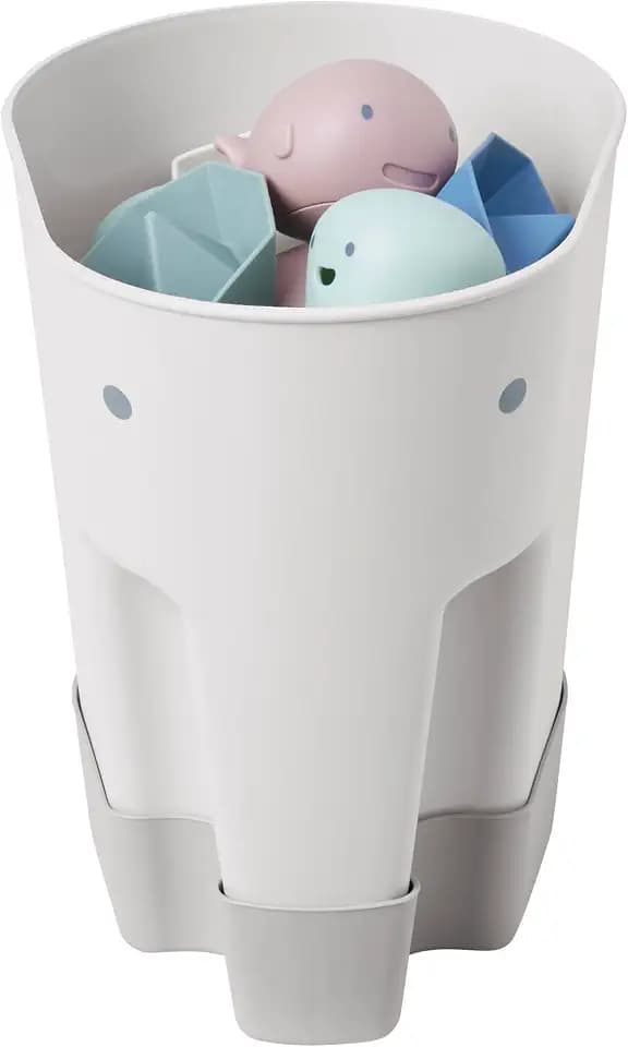 Shnuggle Ellie Badespielzeug-Aufbewahrungsschaufel & Organizer | Baby- & Kleinkind-Badespielzeug-Trocken-Caddy mit Abtropfschale | Hergestellt aus 98% recyceltem Kunststoff | Trocknet besser als ein