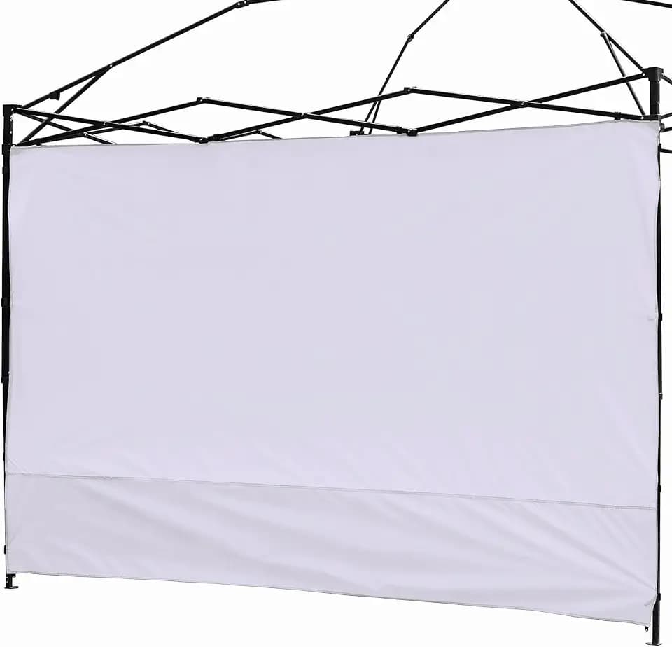 Canopy Sunwall Sidewall Gazebos Tent Waterproof for 8x8ft Pop up Canopy Straight Leg Gazebos Outdoor Instant Canopies 1 Pcs White Canopy Sidewall Only