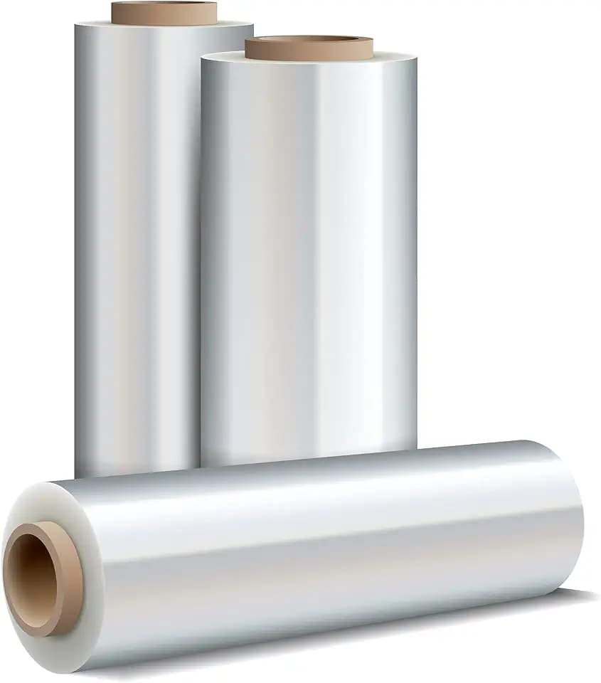OFITURIA 12 x transparente Mini-Folienrollen zum Verpacken, 100 mm x 100 m Länge, elastische Folienrollen zur Verpackung