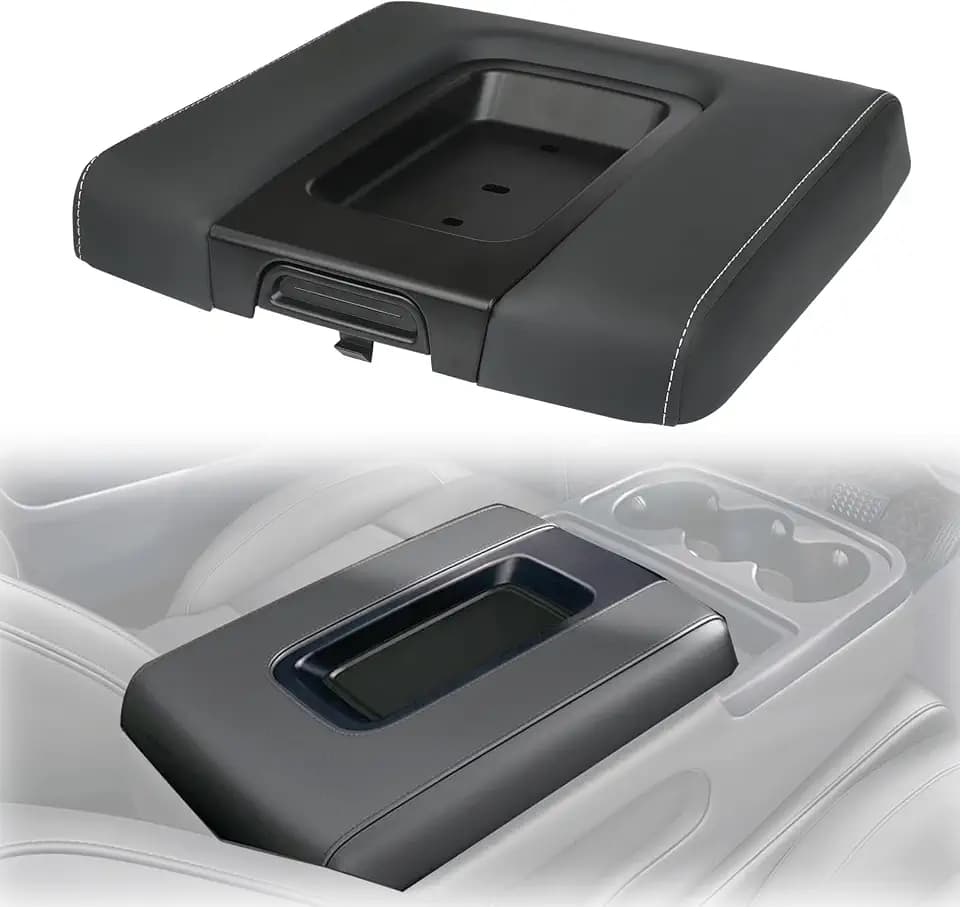 Front Seat Center Console Armrest Lid Black Compatible with 2014-2019 Chevrolet Chevy Silverado Suburban Tahoe GMC Sierra Yukon XL Replaces 22881398