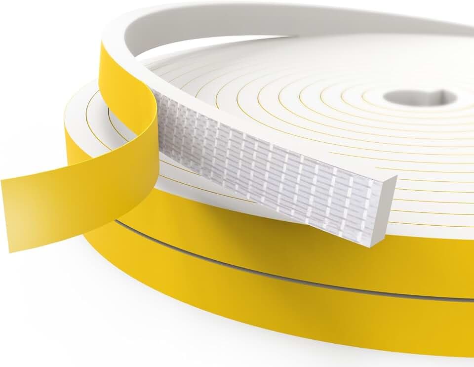 Dichtungsband Türdichtung Selbstklebend, Fensterdichtung Siegel Streifen 6mm(B) x 3mm(D) Lärm Schalldämmung Wasserdicht Gummidichtung Abdichtungsband für Türen Fenster Gesamtlänge 20M Lang Weiß
