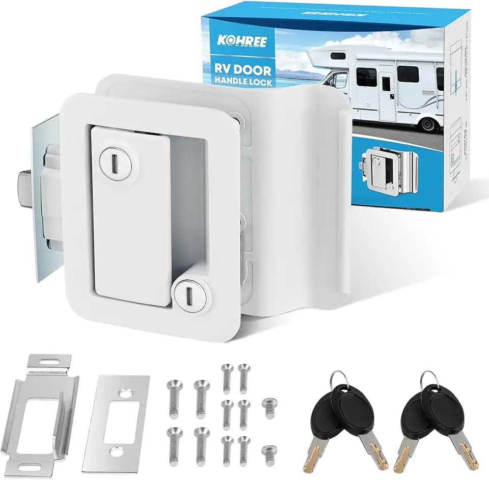 Kohree RV Door Lock Replacement with Paddle Deadbolt, 100% Zinc Alloy