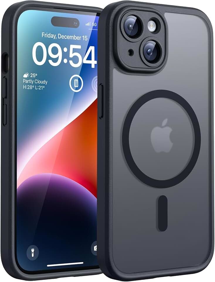 TOCOL für iPhone 14 Hülle, Kompatibel mit MagSafe, Schwarz