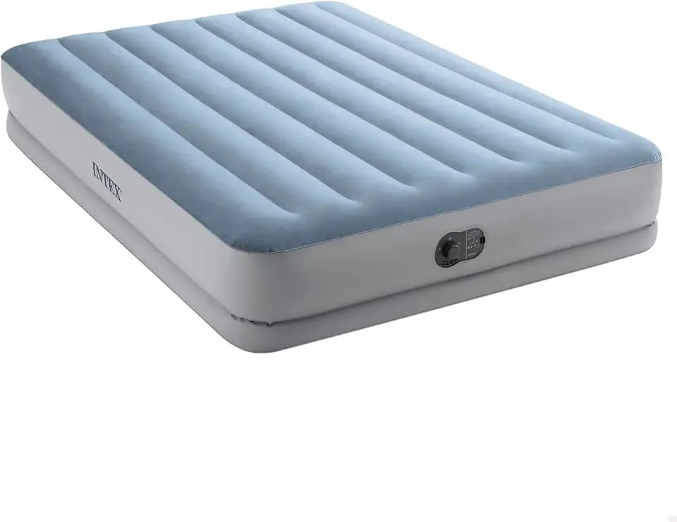 INTEX "Prestige Mid-Rise" Luftbett für 1 Person (152x203x36 cm) max. 272 KG – mit integrierter USB-Pumpe – Gästebett aufblasbares Bett Camping Matratze mit Fiber-Tech (64159)