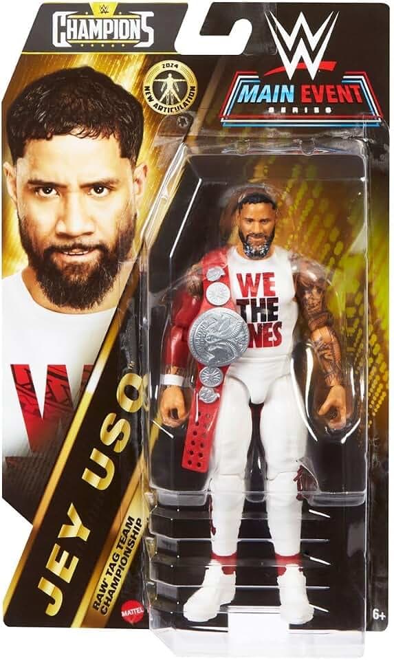 WWE Main Event Series Champions 15cm Action Figure Jey Uso Figures + Belt