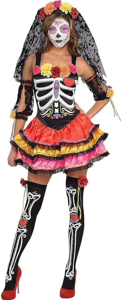 (PKT) (844569-55) Adult Ladies Day Of The Dead Señorita Costume (Extra Large)