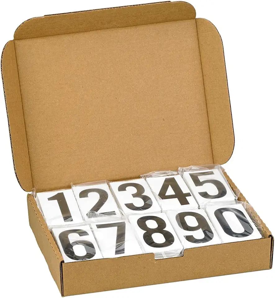 J. J. Keller Placard Vinyl Numbering Kit, 3.5" Black Numbers on Clear