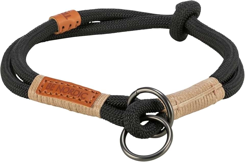 TRIXIE Zug-Stopp-Hundehalsband Gr. S–M, 40 cm/ø 8 mm – schwarz/Sand