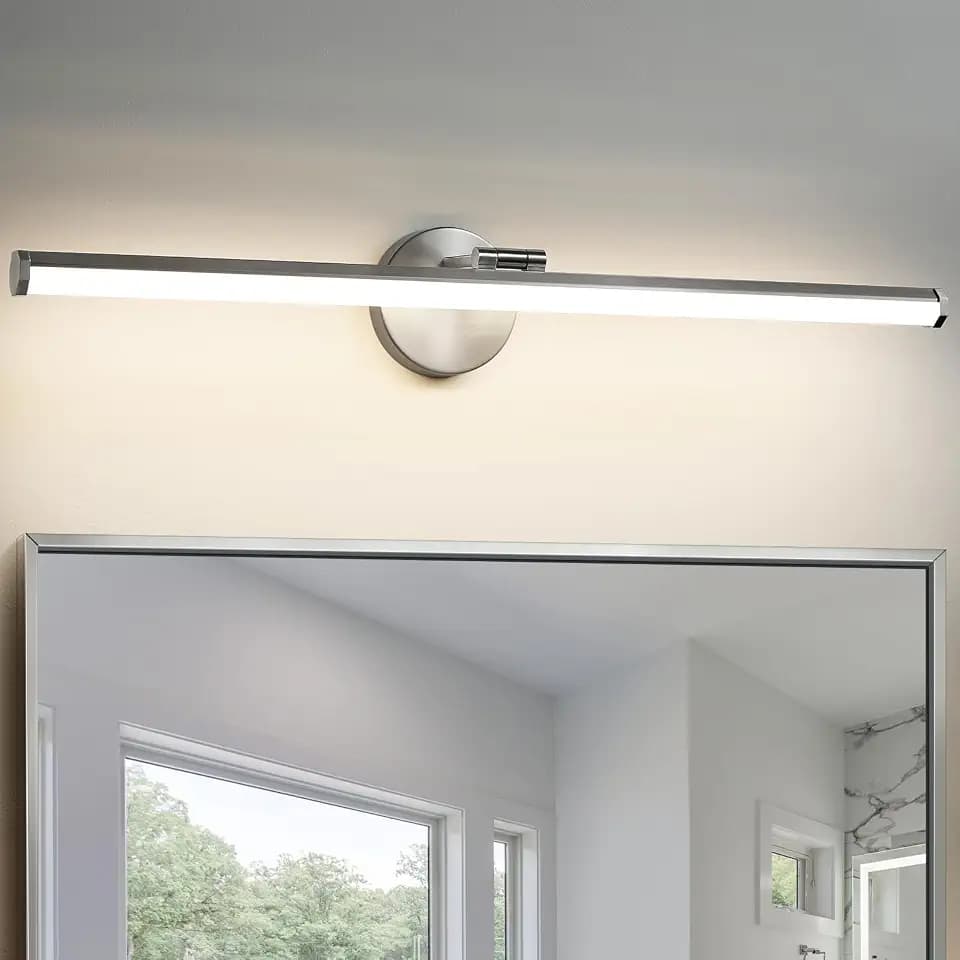 KAISITE Bathroom Light Fixture Over Mirror 30IN Brushed Nickel LED Vanity Light 24W 3000K Dimmable Modern Bathroom Wall Mount Lighting Fixture Rotatable Bath Vanity Light Bar