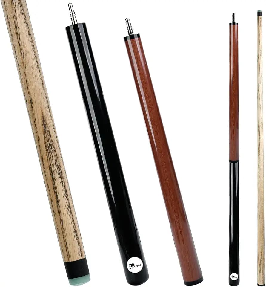 HMQQ 3-Piece Jump Break Pool Cue, 19 oz, 14mm Bakelite Tip, Turbo Joints