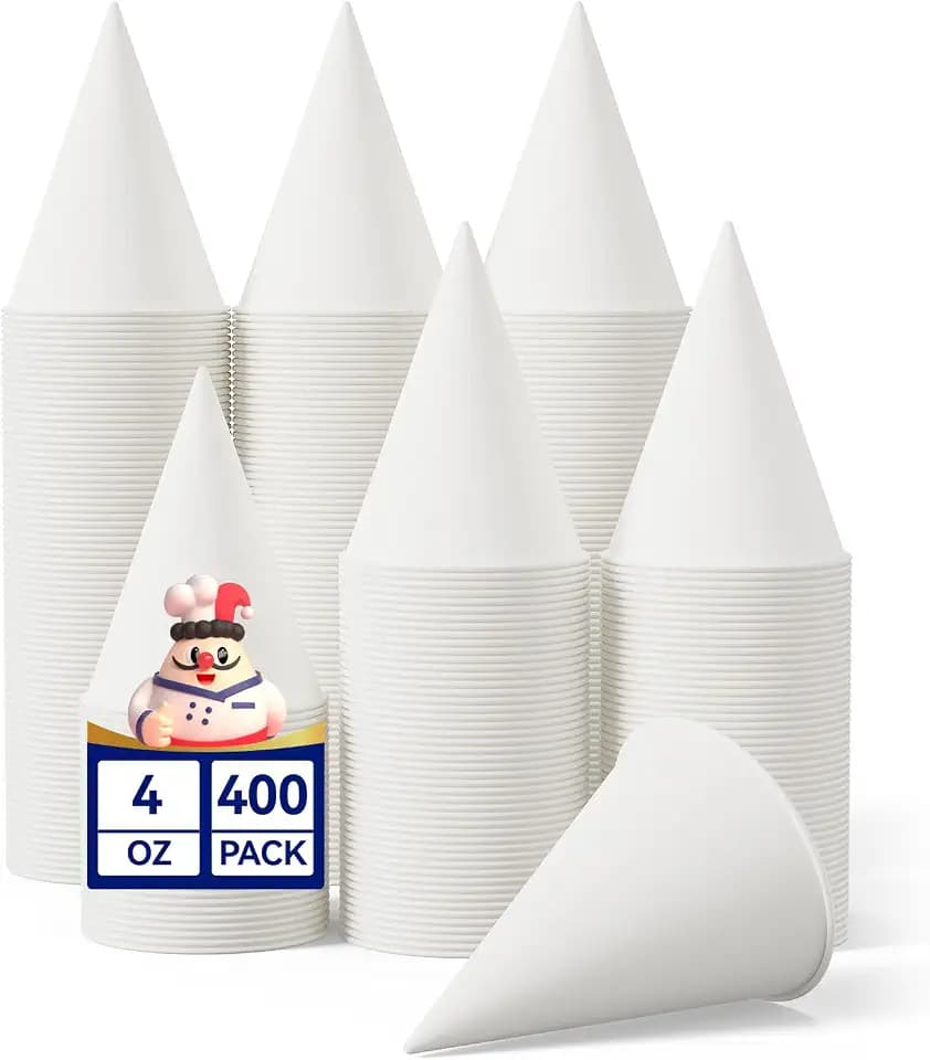 JOLLY CHEF 400 Pack Paper Snow Cone Cups 4oz