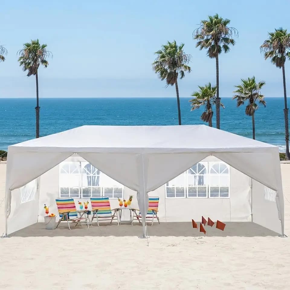 20*10 Canopy Tent, Waterproof Party Tent for Outdoor Events, White