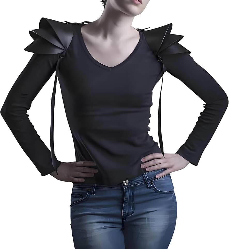 Leder Wikinger Ritter Mittelalter Schulterpanzer Retro Pauldron Steampunk Punk Schulterpanzer Verstellbar Verkleidung Halloween Karneval Cosplay Kostüm Party Krieger Schulterschutz für Männer Frauen