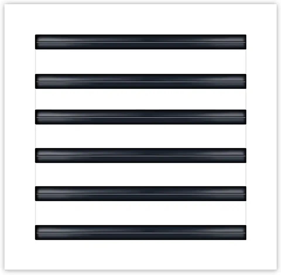 BUILDMART - 12x12 Modern AC Vent Cover - Decorative White Aluminum Air Vent - Standard Linear Slot Diffuser - Heating and Cooling Register Grille for Ceiling, Walls & Floors - Texas Buildmart