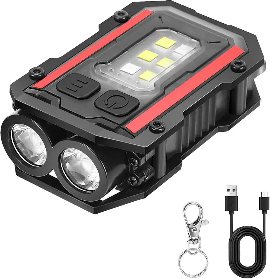 SUNPRO Mini Keychain Flashlight 8 Modes Pocket Flash Light(1, Black)