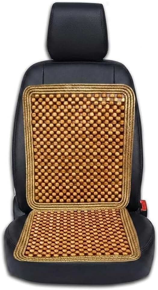 Wooden Beaded Car Seat Cover, Cooling Car Seat Cover Natural Double Strung, Massage Cushion Comfortable Beaded Seat Covers for Cars, Home and Office Car Seat Beads for Driving