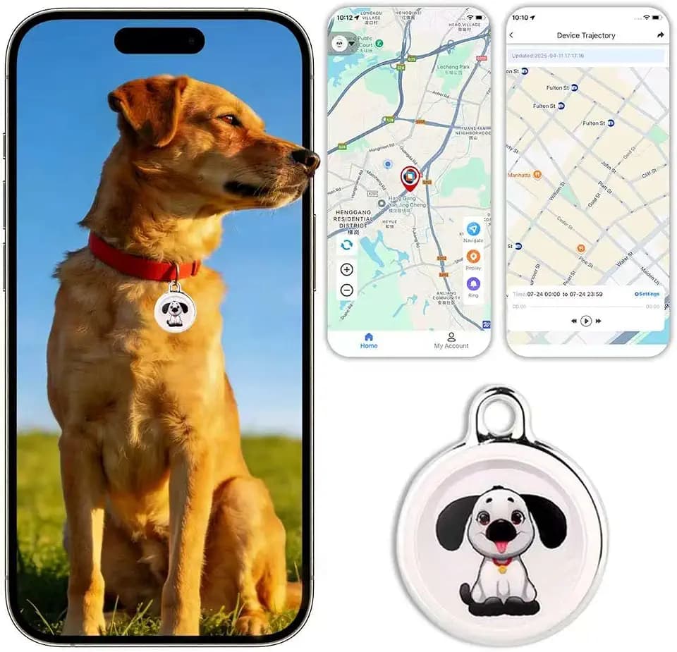 GPS Tracker for Dogs, Real-Ti Card, for Android and iOS, Long STBY,IP68 WP,Lightweight