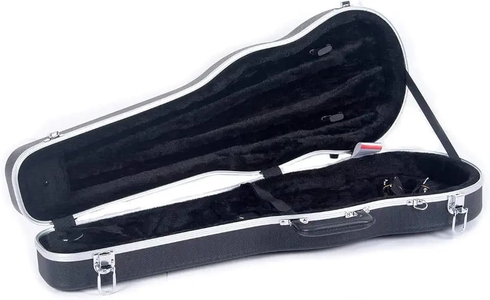 Crossrock ABS 4/4 Violin Case | Backpack Style, Black – Molded Hard Shell, Plush Interior, Dual Bow Holders (CRA860SVFBK)