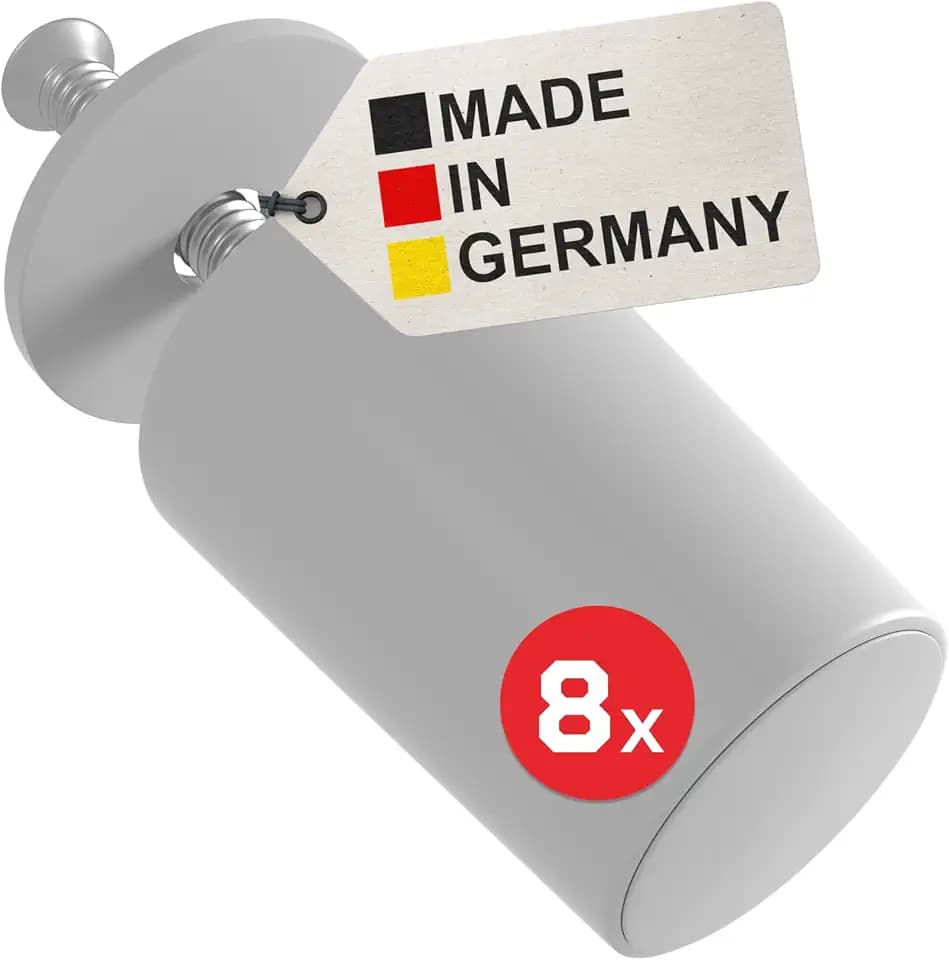 BAUHELD Rolladen-Stopper Geschlossen 27mm 8 Stück mit Schrauben - Hellgrau