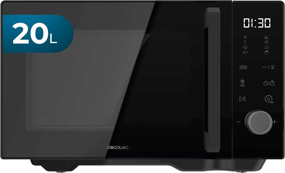 Cecotec Mikrowelle ohne Drehteller Proclean Flatbed Inverter Pro Black, 20L | Fassungsvermögen, 700W Leistung, Inverter - Technologie, Flatbed - Design, Abtau - Funktion, Bis 95 Minuten Garzeitauswahl