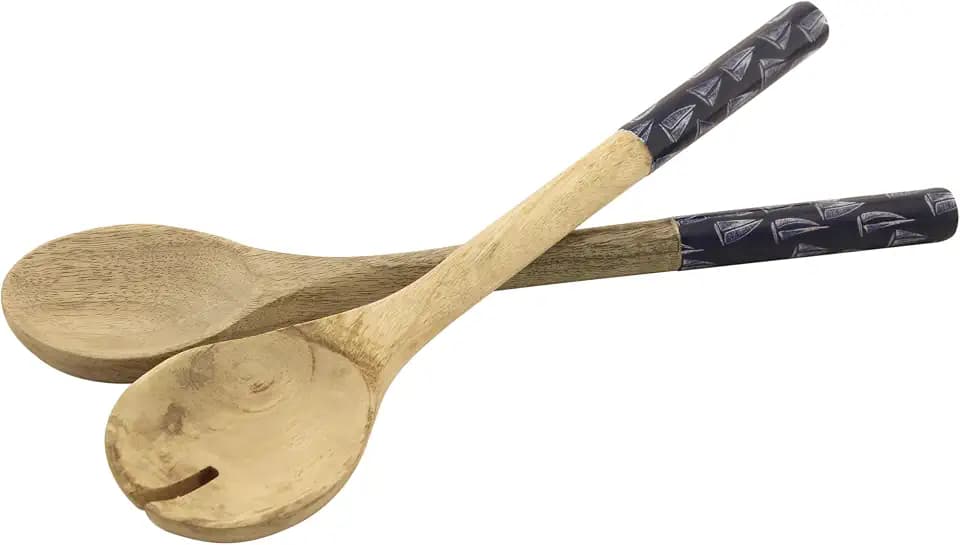 Salat-Besteck - Segelboote, Mango-Holz emailliert, L: 30cm, Set/2