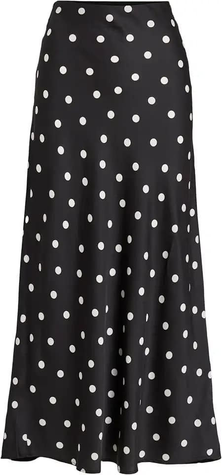 Vila Female Damen High Waist Midirock, eleganter Rock in Midi-Länge VIELLETTE High Waist