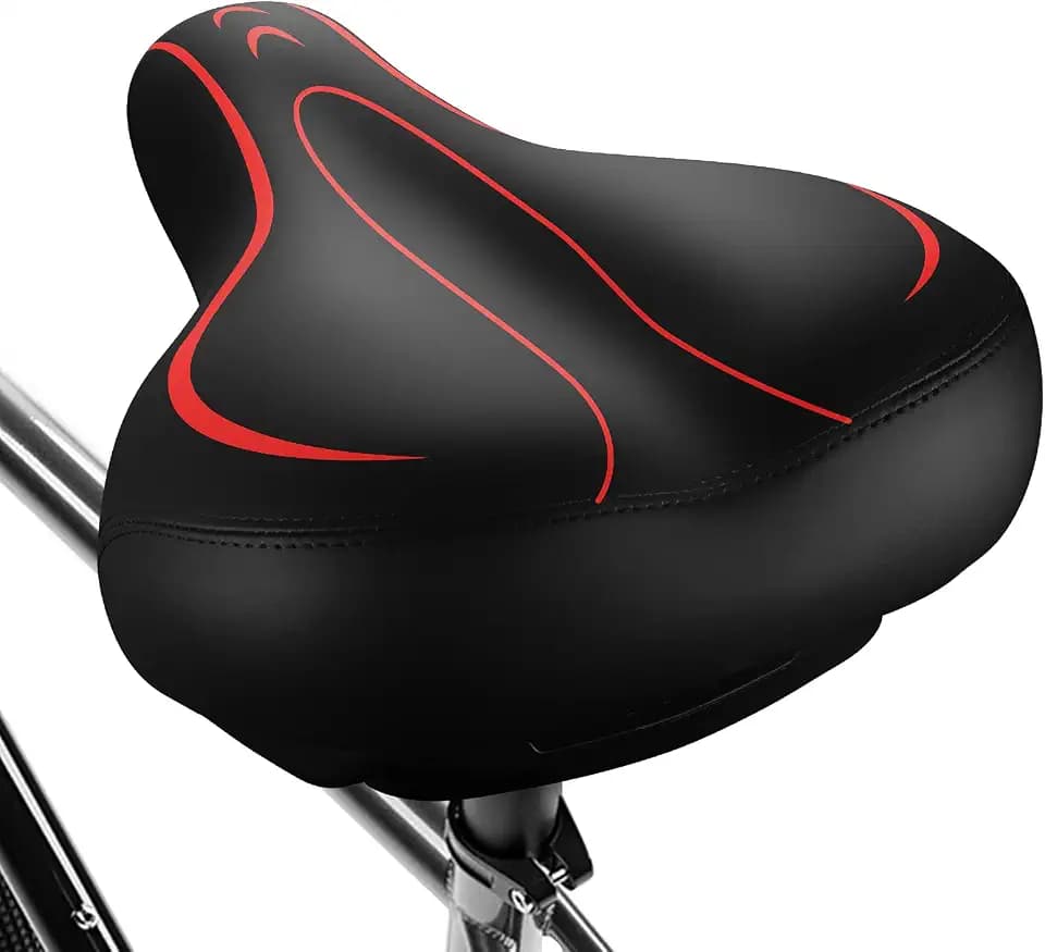 Oversized Bike Seat, Comfortable Bike Seat - Universal Replacement Bicycle Saddle - Waterproof Leather Bicycle Seat with Extra Padded Memory Foam - Bicycle Seat for Men/Women