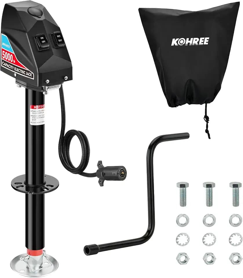 Kohree Electric Trailer Jack 5000 lbs with 7-Way Connector, Heavy Duty